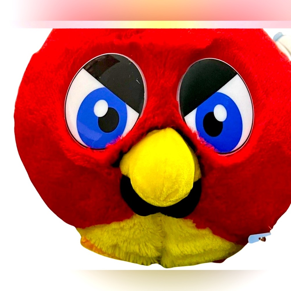 Roly-Poly Bird Plush Toy Red & Yellow – Big Eyes – 8” Stuffed Cartoon‎ Look